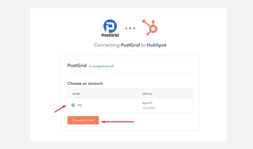 Choose your HubSpot account