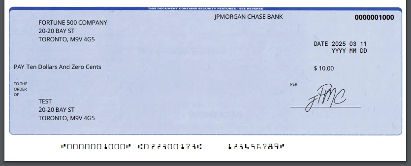 Deposit-ready PDF of a digital-only check showing the full check details without a watermark, suitable for electronic delivery