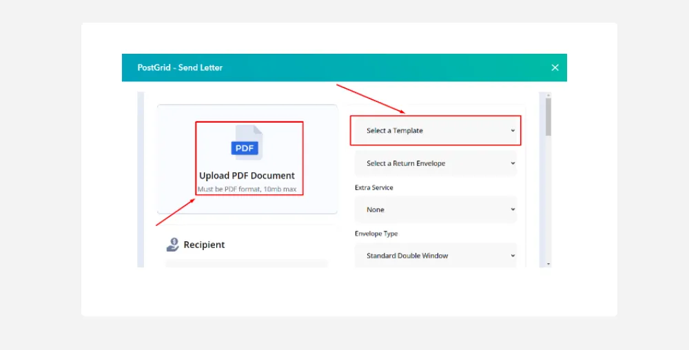 Select a letter template