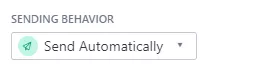 Customer.io webhook sending behavior setting changed to Send Automatically