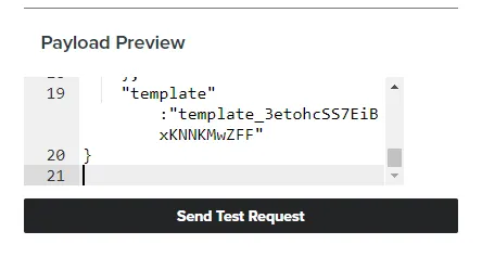 Klaviyo webhook Send Test Request button for submitting a test API call