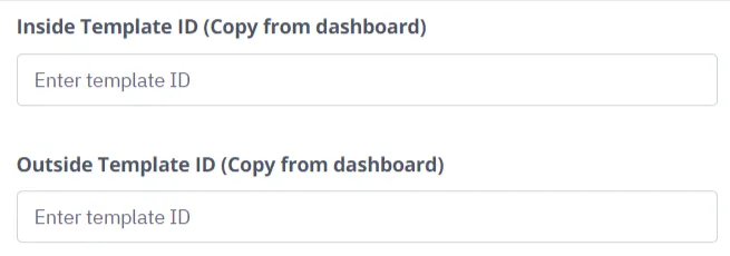 Template ID field for self-mailers